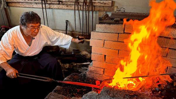 Traditional Japanese swordsmith forge and craftsmanship